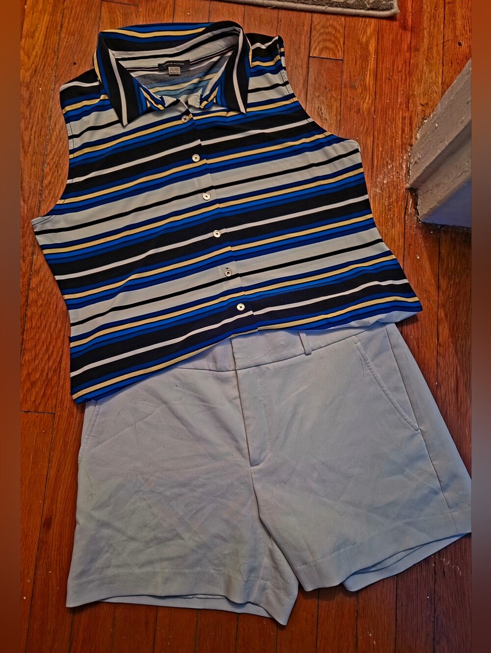 Bundle Of Banana Rep Shorts Sz12& Tommy Hilfiger Sleeveless Blouse SzXL